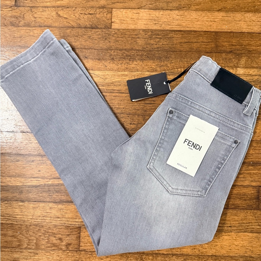 FENDI Gray Skinny Jeans – Kids Size 6 (Unisex)